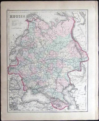 Original Double-Page Hand-Colored Gray's New Map of the Countries Surrounding the Black Sea, Comprising Turkey in Europe and Part of Turkey in Asia Greece (Hellas) Southern Russia Etc. By Frank Gray (and) Map of Russia (and) Map of France.