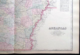 Original Double-Page Hand-Colored Map of Arkansas By Frank A. Gray