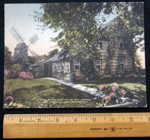 Item #25095 Hand Colored Image of Home Sweet Home and the Old Windmill East Hampton, Long Island, N.Y. Americana - New York - East Hampton - Home Sweet Home.