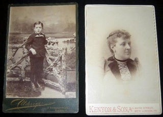 Circa 1880 (9) Photographs, Cartes-de-Visite & Cabinet Cards: Alldridge, Crane Art Co., Rembrandt Gallery of Waterbury; Kenyon & Son, New London; Bundy & Williams, New Haven; W.F. Page, Ansonia; Miller, Birmingham Connecticut.