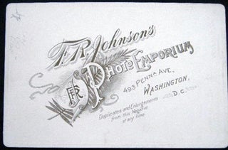 2 Circa 1880 Photographic Portrait Cabinet Cards: F.R. Johnson & The New Photographic Art Co. Both of Washington D.C.