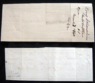 1858 & 1868 Manuscript Subscription Receipts for the Long Island Times, W.R. Burling Prop. Long Island New York