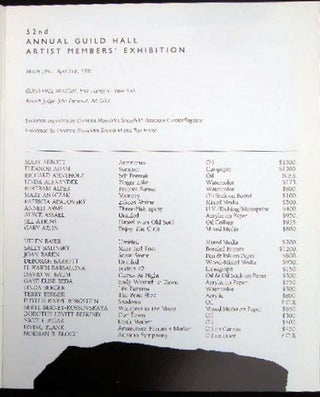 52nd Annual Guild Hall Artist Members' Exhibition March 18th - April 21st, 1990