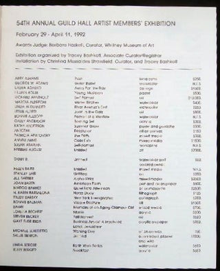 54th Annual Guild Hall Artist Members' Exhibition February 29th - April 11th, 1992