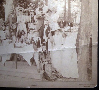 Circa 1885 Large Format Cabinet Card Photograph of a Bowling Party Given By Miss Gumbel Cooke of New Orleans at White Sulphur Springs By Geo. Prince