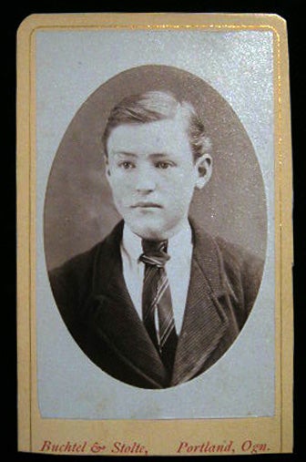 Item #25279 Circa 1872 Portrait Carte-de-Visite Photograph of a Young Man By Buchtel & Stolte, Portland Oregon. Americana - 19th Century - Photography - Portland Oregon.