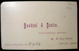 Circa 1872 Portrait Carte-de-Visite Photograph of a Young Man By Buchtel & Stolte, Portland Oregon