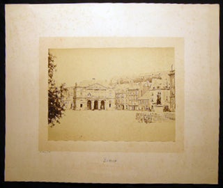 Circa 1870 Large Format Photograph of the City Hall & Statue of Henri de La Tour d'Auvergne, Viscount of Turenne of Sedan, France By Hector Husson