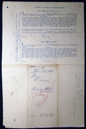 1862 Port of Philadelphia Manuscript & Printed Bill of Lading Entry of Merchandise Customs Duties for the Brig Emma from Bremen, Captain Marckmeister, Master for a Cargo of Glass Ware & Toys Imported By Marxsen & Witte