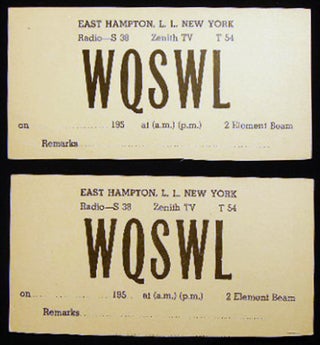 Item #25457 Two Circa 1950 East Hampton, L.I. New York Radio - S 38 Zenith TV T 54 WQSWL 2...