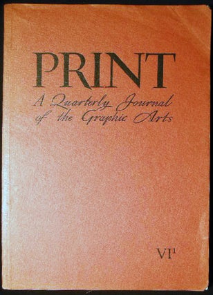 Item #25475 Print Quarterly Journal of the Graphic Arts Volume VI Number 1 1948. Art - Design -...