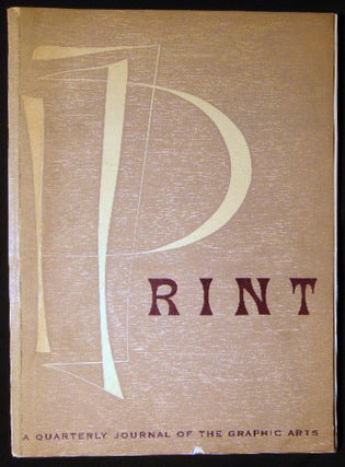 Item #25476 Print Quarterly Journal of the Graphic Arts Volume VI Number III 1949. Art - Design -...