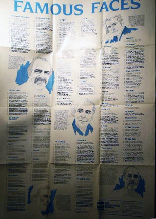 Item #25492 Circa 1985 Famous Faces Typography Typefaces Style Poster with Portraits of Aldo...