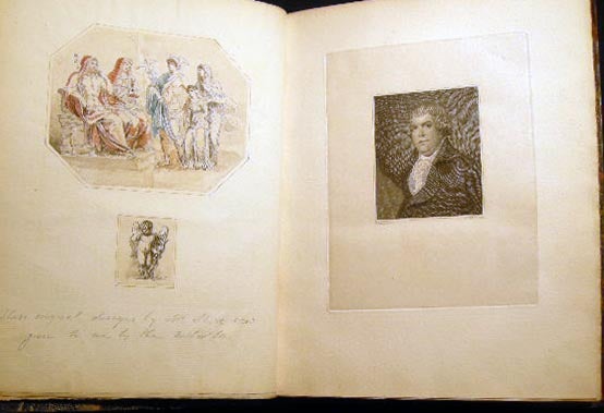 Item #25528 2 Original Pen & Ink Sketches By Joseph Strutt (in) A Biographical Dictionary; Containing an Historical Account of All the Engravers, from the Earliest Period of the Art of Engraving to the Present Time...Vol. I. Joseph Strutt.