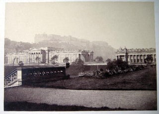 Circa 1885 Large Format Photograph of the Natronal Gallery of Scotland the Royal Scottish Institution Edinburgh Castle in the Background