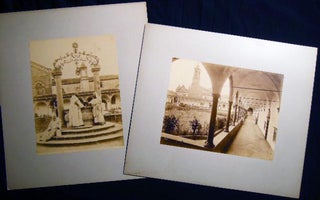 Item #25607 Circa 1880 Two Large Format Photographs of Christian Monks in a Monastery Setting....