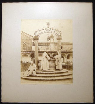 Circa 1880 Two Large Format Photographs of Christian Monks in a Monastery Setting