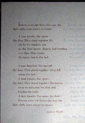 Flowers Were Left There Poetry Broadside Signed and Inscribed By Andrea Wyatt