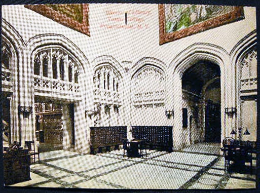 Item #25668 Circa 1909 Postcard Vassar College Interior of Library Poughkeepsie, N.Y. Americana - Vassar College.