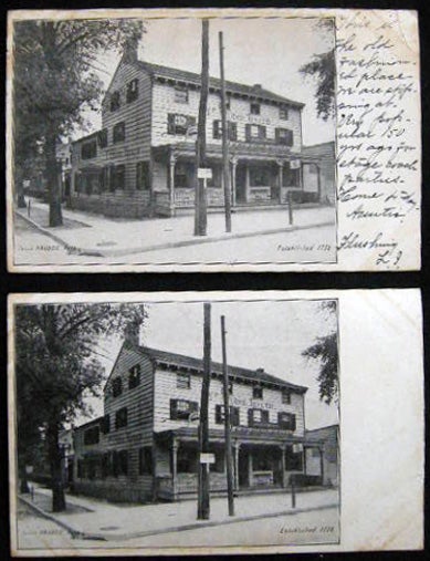 Item #25702 1907 Postcard Jacob Haubeil Fountain House Ye Olde Tavern Flushing Long Island New York. Americana - Flushing - Long Island New York.