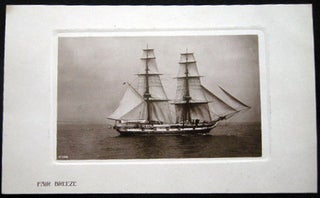 Item #25704 Circa 1909 Real Photo Postcard Fair Breeze Sailing Ship By Rotograph Co. Americana -...