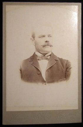 Item #25710 Circa 1895 Cabinet Card Photograph of a Mustachioed Gentleman By J.H. Hand,...