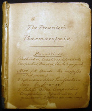 Item #25725 Circa 1845 Manuscript Prescriber's Pharmacopaeia. Science - Pharmacology - 19th...