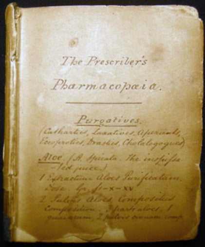 Item #25725 Circa 1845 Manuscript Prescriber's Pharmacopaeia. Science - Pharmacology - 19th Century - Manuscript - Pharmacopaeia - Herbal Healing.