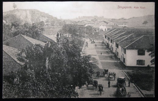 Item #25763 Circa 1911 Postcard Singapore Main Road. Singapore - 20th Century.