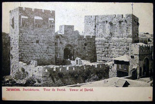 Item #25834 Circa 1910 Postcard Jerusalem Davidsturm Tour De David Tower of David. Middle East -...
