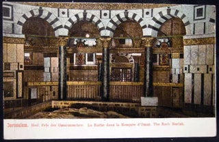 Item #25855 Circa 1910 Postcard Jerusalem Heil Fels Der Omarmosche La Roche Dans La Mosquee...