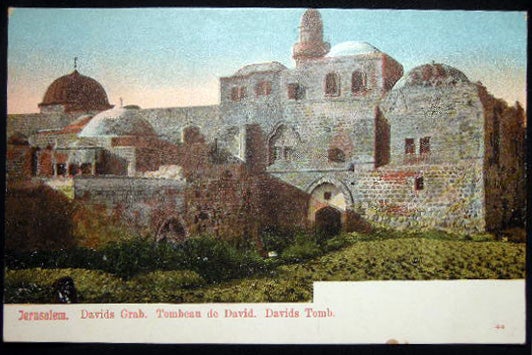 Item #25859 Circa 1910 Postcard Jerusalem Davids Grab Tombeau De David Davids Tomb. Middle East - Holy Land - Jerusalem - 20th Century.