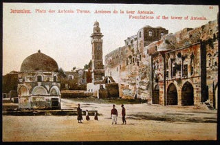 Item #25860 Circa 1910 Postcard Jerusalem Platz Des Antonia Turms Assisses De La Tour Antonia...