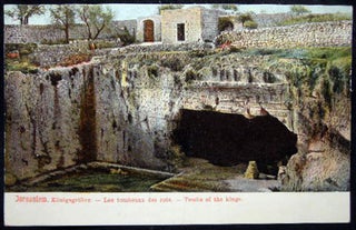 Item #25864 Circa 1910 Postcard Jerusalem Konigsbraber Les Tombeaux des Rois Tombs of the Kings....
