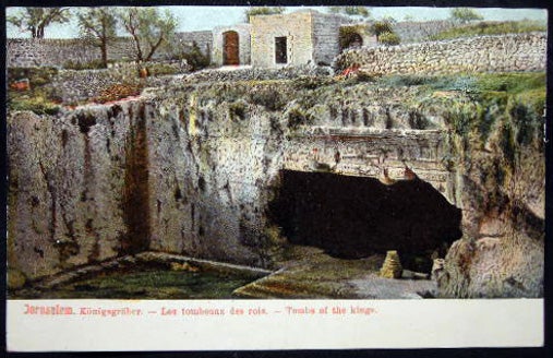 Item #25864 Circa 1910 Postcard Jerusalem Konigsbraber Les Tombeaux des Rois Tombs of the Kings. Middle East - Holy Land - Jerusalem - 20th Century.