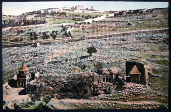 Item #25866 Circa 1910 Postcard Jerusalem Graber Im Josaphattal Vallee De Josaphat Valley of Jehosaphat. Middle East - Holy Land - Jerusalem - 20th Century.