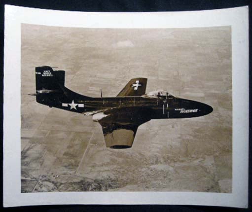 Item #26087 1948 Photograph of McDonnell Banshee Jet Fighter Aircraft U.S. Navy. Americana - 20th Century - Photography - Aeronautics - Aviation Design - U. S. Military - McDonnell Banshee - U. S. Navy.