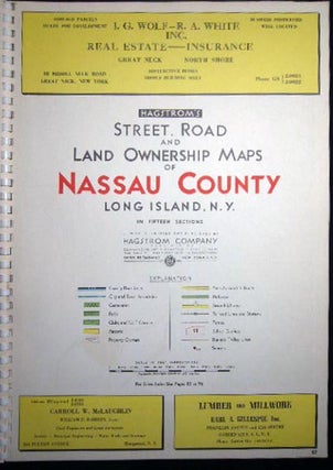 Hagstrom's Atlas of Queens and Nassau Counties Long Island, N.Y. And Road Map of Long Island Showing Streets, Roads, Parkways, Parks, Airports, Golf and Country Clubs, Railroads and Railroad Stations, Subways, Transportation Lines, Main Auto Routes....
