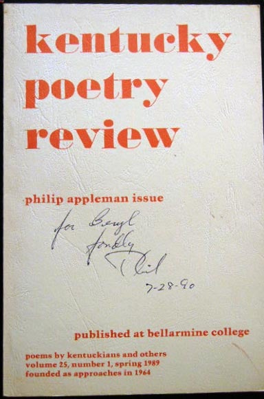 Item #26164 Kentucky Poetry Review Philip Appleman Issue Volume 25, Number 1, Spring 1989. Literature - Literary History - 20th Century - Kentucky Poetry Review.