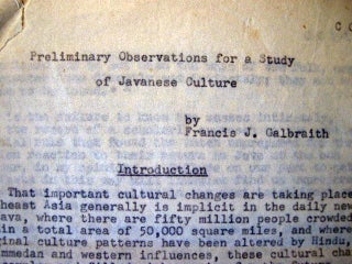 Preliminary Observations for a Study of Javanese Culture