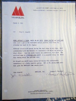Item #26277 Nick's Film Lightning Over Water Wim Wenders/Chris Sievernich (with) Letter from...