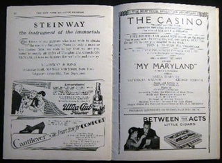 The Casino Theatre Program Week Beginning Monday Evening, May 7, 1928 The Messrs. Shubert Present "My Maryland" a Musical Romance with Nydia D'Arnell Nathaniel Wagner George Rosener Book and Lyrics By Dorothy Donnelly Music By Sigmund Romberg