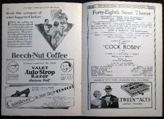 Forty-Eighth Street Theatre Program Week Beginning Monday Evening, March 12, 1928 Guthrie McClintic Presents "Cock Robin" a Play By Elmer Rice and Phillip Barry Settings By Joe Mielziner Staged By Guthrie McClintic