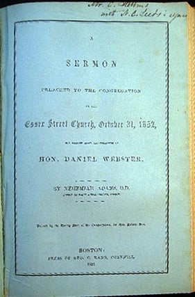 Bound Volume of Eulogies, Sermons, Orations, Discourses and Biographical Commemorations Regarding the Life and Death of Daniel Webster