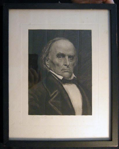 Item #26329 Framed and Glazed Portrait of Daniel Webster. Americana - Political History - Art - Portraiture - Daniel Webster.