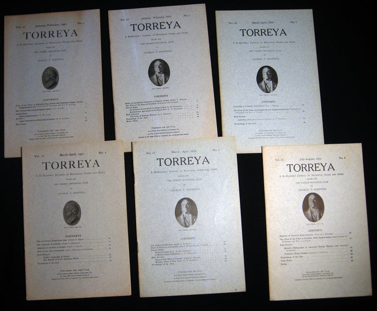 Item #26343 1921 - 25 Torreya A Bi-Monthly Journal of Botanical Notes and News; Several Issues with Contents Including Flora of the Town of Southold, Long Island and Gardiner's Island By Burnham and Latham. Americana - 20th Century - Natural History - Science - Long Island New York.