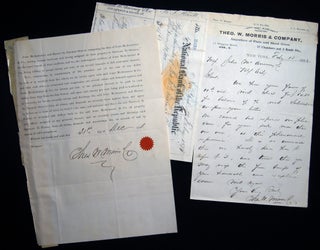 Item #26435 1882 Letter Signed with Related Ephemera, From Theo. W. Morris & Company, Importers...