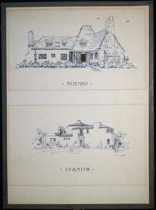 Item #26625 Circa 1920 Two Finely Drawn Pen and Ink Drawings of the Exteriors of Norman and...