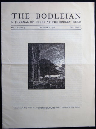 The Bodleian a Journal of Books at the Bodley Head Vol. XX. No. 9 December, 1928. Publishing History - 20th Century.