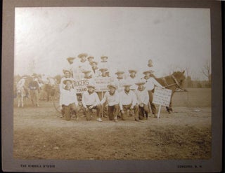 1928 Two Large Format Cabinet Card Photographs of a Football Team and a Candid Fraternal Group of Boys By the Kimball Studio Concord, N.H.